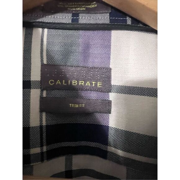 Calibrate Men’s Size 16.5 34-35 Button Down Plaid Long Sleeve Dress Shirt Purple - Picture 7 of 9